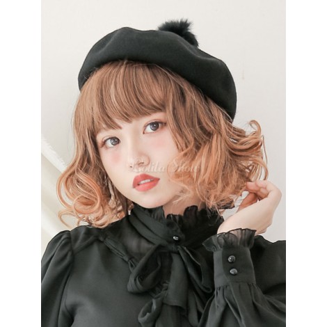 クラシックロリータベレードリームタイムポンポンウールロリータハット