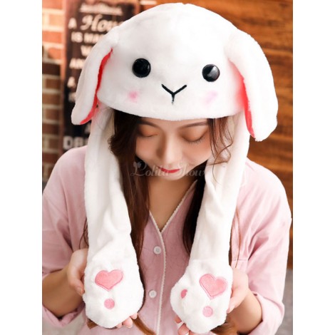 甘いロリータ帽子バニー耳ふわふわロリータバルーン耳