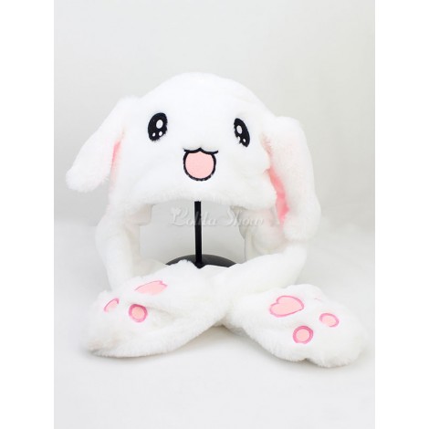 甘いロリータハットバニーイヤマフふわふわのバルーンハットロリータミトンスカーフ