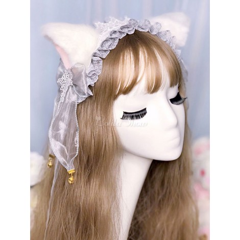 甘いロリータヘッドバンドKC猫耳レースリボン弓ロリータヘッドウェア