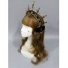 ゴシックロリータヘッドドレスクラウンブラックメタルチェーンロリータヘアアクセサリー