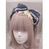 クラシックロリータヘッドバンドメタリックデザインレースパールラッフルボウロリータヘアアクセサリー