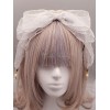 クラシックロリータヘッドバンドエンジェルストリートボウパールライトグレーロリータヘアアクセサリー