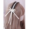 古典的なロリータヘッドドレスフリルレースボウブラックロリータヘアアクセサリー