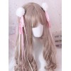 中国風ロリータヘアピンPom Pomタッセルボウレッドロリータヘアアクセサリー