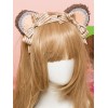 甘いロリータ髪の留め金の熊の耳の真珠の弓茶色のロリータの髪のアクセサリー