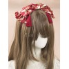 スウィートロリータヘッドドレスプリントタッセルボウツイルブルゴーニュロリータヘアアクセサリー
