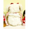 スウィートロリータリュックサックボウ刺繍ベア白ぬいぐるみロリータバッグ