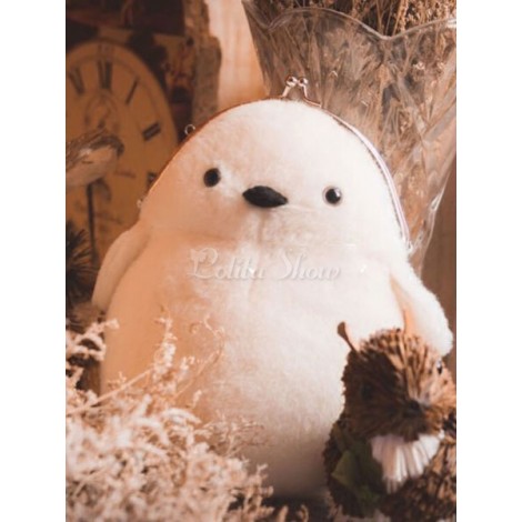 ロリィタバッグ　ホワイト　スウィート　ポリエステル　ショルダーバッグ　キャラクター柄　ストリートウェア