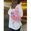 甘いロリータバッグシルバーPUレザーバックパックロリータアクセサリー