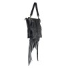 ゴシックロリータバッグブラックリベットフリンジウエストパックPUレザーロリータアクセサリー