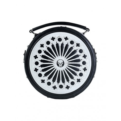 パンクロリータバッグスカルブラックジッパーハンドバッグPUレザーロリータアクセサリー