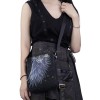 ゴシックロリータバッグブラックキャンバスジッパープリント幾何学キャンバスショルダーバッグロリータアクセサリー