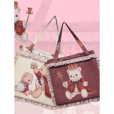 スウィートロリータバッグクラウンベアプリントロリータショルダーバッグ