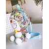 ブルーロリータバックパックドラえもんデザインコットンかわいい甘いロリータバッグ