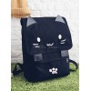 カジュアルなロリータバックパックかわいい猫の黒いキャンバスの袋