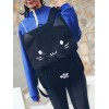 カジュアルなロリータバックパックかわいい猫の黒いキャンバスの袋