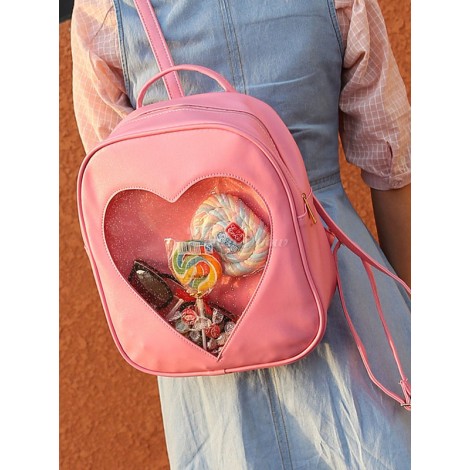 スウィートロリータバックパック恋人の透明なデザインPUロリータバッグ