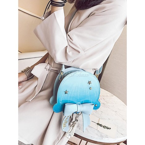 スウィートロリータバッグオンブレスターレットボウパールPUロリータショルダーバッグ