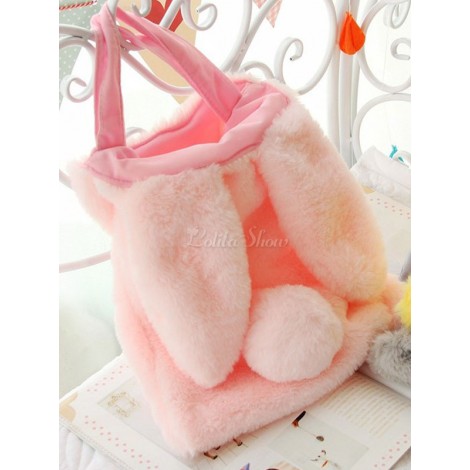 ロリィタバッグ　スウィート　フェイクファー　アクセサリー　ウサギ柄