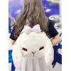 ロリィタバッグ　ホワイト　スウィート　プラシ天　アクセサリー　リボン　ウサギ柄