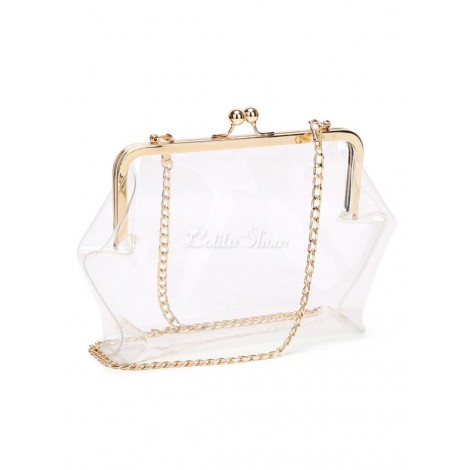 ロリィタバッグ　スウィート　アクセサリー　PVC　透明な　金属飾り