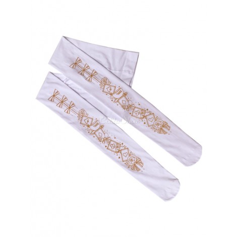 甘いロリータストッキングホワイトプリントロリータアクセサリー