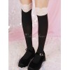 黒ロリータタイツレースニーハイソックスベルベットツートンカラーロリータアクセサリー