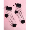 ブラックロリータソックスボウタイツクリアチュールポルカドットロリータアクセサリー