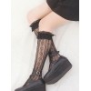 黒ロリータストッキング弓フリルレースソックスコットンロリータアクセサリー