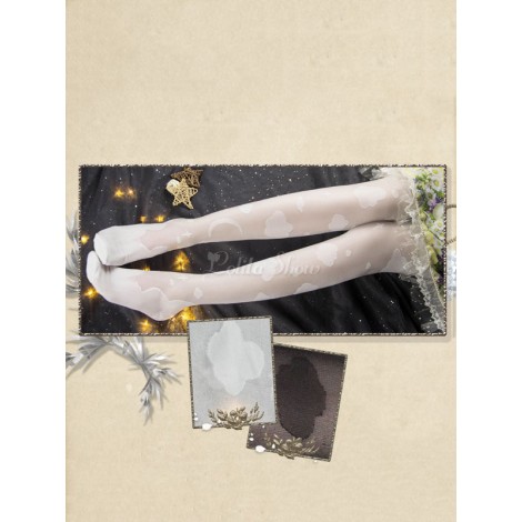 スウィートロリータタイツコットンクラウドレーヨンニーハイソックス