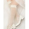 黒ロリータストッキング弓フリルレースソックスコットンロリータアクセサリー