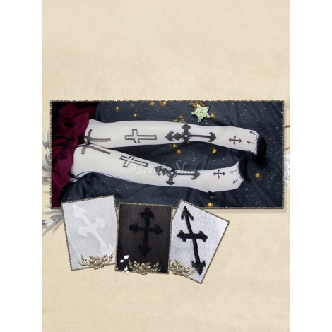 ゴシックロリータストッキングピュアホワイトナイトレーヨンホワイトロリータニーハイソックス