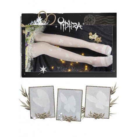 スイートロリータストッキングアフタヌーンナップホワイトレーヨンロリータニーハイソックス