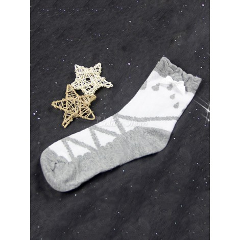 スウィートロリータソックスライトレインボーツートンカラーコットンロリータソックス