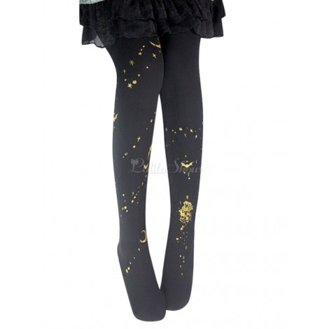 黒ロリータストッキング悪魔菓子ホットスタンプベルベットロリータパンティーストッキング