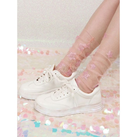 ゴシックロリータストッキングソフトアップリケスターソックス