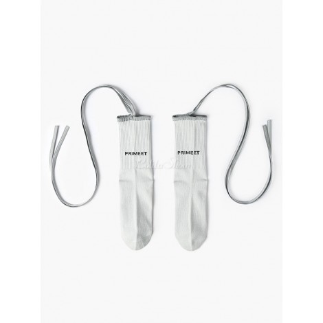 ラブリーロリータタイツホワイトストラップソックスレタープリント