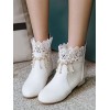 古典的なロリータアンクルブーツパールレースホワイトパピーヒールロリータブーティー