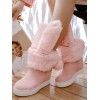 スウィートロリータブーツスエードぬいぐるみバニーイヤピンクロリータブーツ