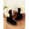 クラシックロリータブーツボウぬいぐるみライニングヌバックロリータスノーブーツ