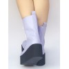 ロリータブーツ　プラットフォーム　パープル　7cm　丸いつま先　PU
