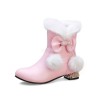 スウィートロリータブーツポンポンポンボウラウンドトゥピンクロリータスノーブーツ