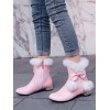 スウィートロリータブーツポンポンポンボウラウンドトゥピンクロリータスノーブーツ
