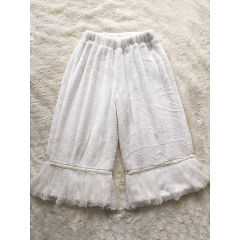 スウィートロリータブルマーズホワイトレースクロップドロリータショーツ