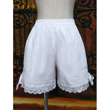 ショートドロワーズ，ホワイト　スウィートドロワーズ　スィート　コットン　大きいサイズ