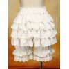 ロリィタパンツ　エクリュホワイト　無地　フリル　カジュアル　王子風　ゴシック　クラシック＆トラディション　シフォン