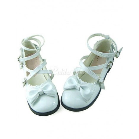 ロリィタシューズ　チャンキーヒール　パンプス　パーティー　可愛い　丸いつま先