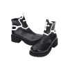 ロリィタフットウェア　ブラック　丸いつま先　カジュアル　PU　ヒールレス　カラーブロック