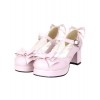 ロリータ靴　6.5cm　リボン　単色　新作　ダブルリボン